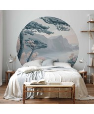 Apvalūs fototapetai - Švelni mėlynoji pakrantė