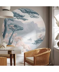 Apvalūs fototapetai - Švelni mėlynoji pakrantė