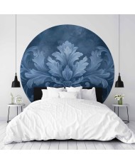 Apvalūs fototapetai - Mėlynas ornamentas šaltais tonais