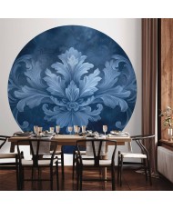 Apvalūs fototapetai - Mėlynas ornamentas šaltais tonais