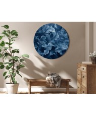 Apvalus paveikslas ant drobės - Tamsiai mėlyni Viktorijos stiliaus ornamentai