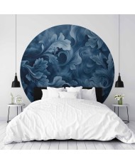 Apvalūs fototapetai - Tankūs tamsiai mėlyni ornamentai