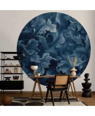 Apvalūs fototapetai - Tankūs tamsiai mėlyni ornamentai