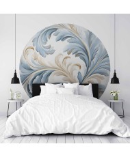 Apvalūs fototapetai - Šviesi baroko vijoklių kompozicija