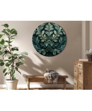 Apvalus paveikslas ant drobės - Tamsiai žali Viktorijos stiliaus lapai
