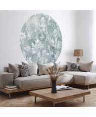 Apvalūs fototapetai - Sendinti gėlių raštai prislopinto turkio tonais