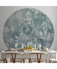 Apvalūs fototapetai - Sendinti gėlių raštai prislopinto turkio tonais