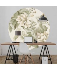 Apvalūs fototapetai - Vintažinės gėlės šviesiais tonais