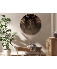 Apvalus paveikslas ant drobės - Tamsūs baroko raštai su aukso akcentais