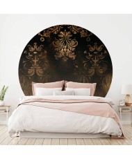 Apvalūs fototapetai - Tamsūs baroko raštai su aukso akcentais