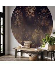 Apvalūs fototapetai - Tamsūs baroko raštai su aukso akcentais