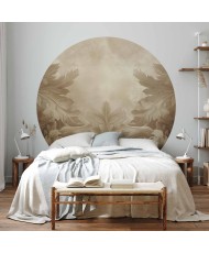 Apvalūs fototapetai - Raižyti ornamentai sepijos tonais