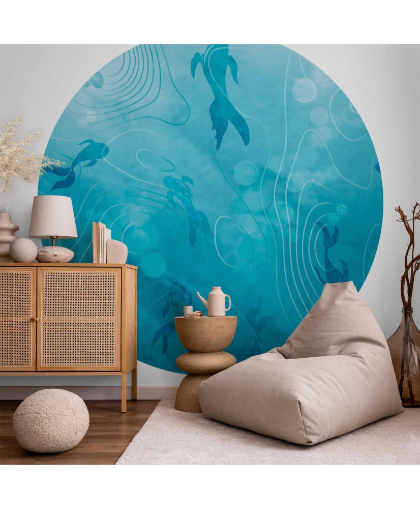 Apvalūs fototapetai - Japoniškas tvenkinys