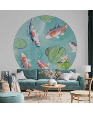 Apvalūs fototapetai - Tvenkinys Japonijoje