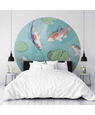 Apvalūs fototapetai - Tvenkinys Japonijoje