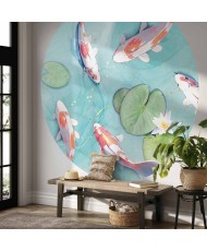 Apvalūs fototapetai - Tvenkinys Japonijoje