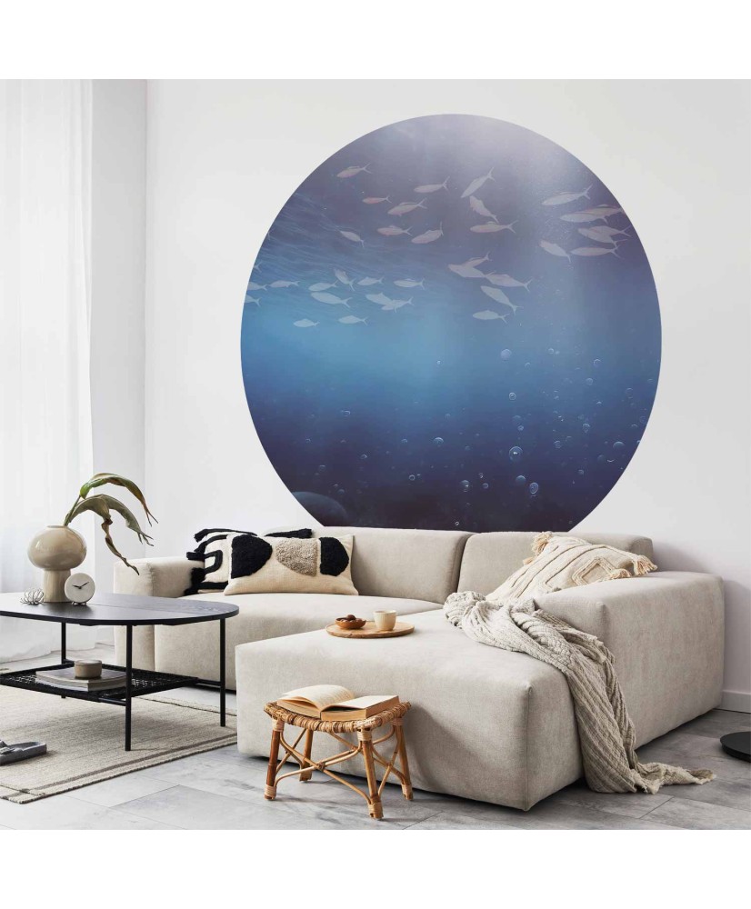 Apvalūs fototapetai - Žuvys gelmėse