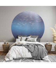 Apvalūs fototapetai - Žuvys gelmėse