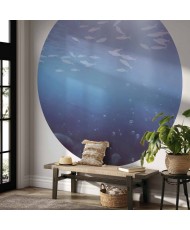 Apvalūs fototapetai - Žuvys gelmėse