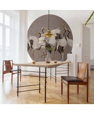 Apvalūs fototapetai - Šokančios gervės