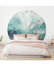 Apvalūs fototapetai - Žuvys vandenyne