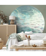 Apvalūs fototapetai - Mažų žuvų pulkas