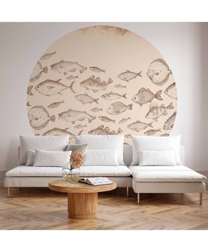 Apvalūs fototapetai - Subtilios žuvys