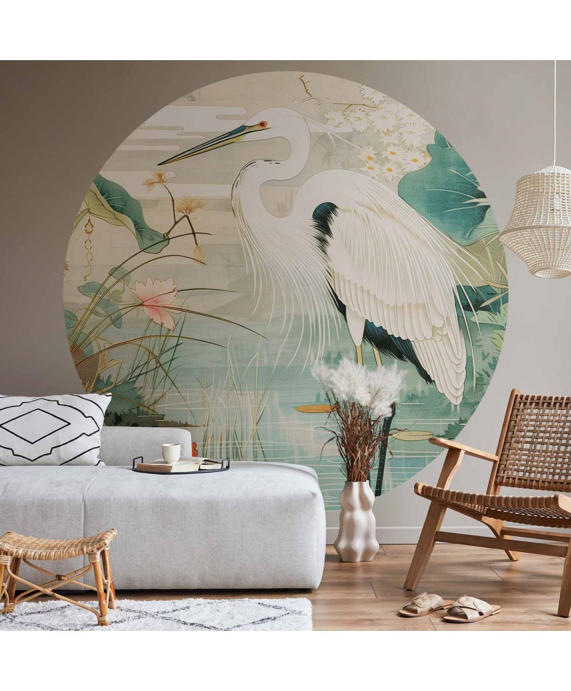 Apvalūs fototapetai - Prie Azijos tvenkinio