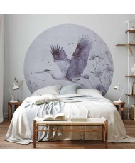 Apvalūs fototapetai - Didingas gervės skrydis