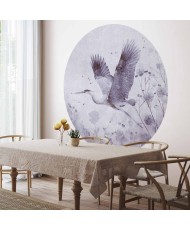 Apvalūs fototapetai - Didingas gervės skrydis