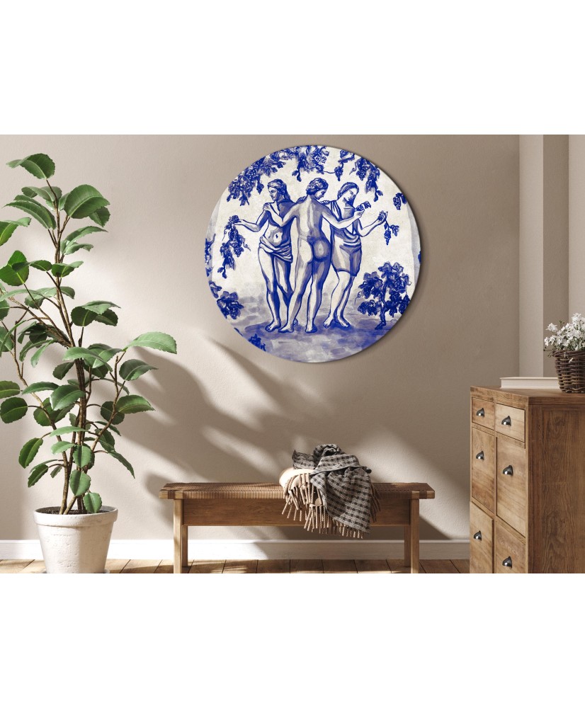 Apvalus paveikslas ant drobės - Senovinis vynuogynas