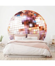 Apvalūs fototapetai - Rožinio aukso disko rutulys