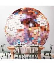 Apvalūs fototapetai - Rožinio aukso disko rutulys