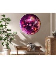 Apvalus paveikslas ant drobės - Magentos disko rutulys