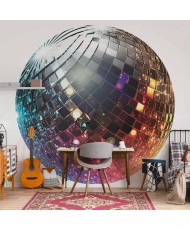 Apvalūs fototapetai - Sidabrinis disko rutulys