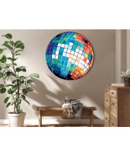 Apvalus paveikslas ant drobės - Mėlynas disko rutulys