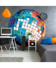 Apvalūs fototapetai - Mėlynas disko rutulys