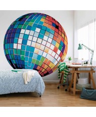 Apvalūs fototapetai - Mėlynas disko rutulys