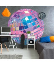 Apvalūs fototapetai - Rožinis disko rutulys