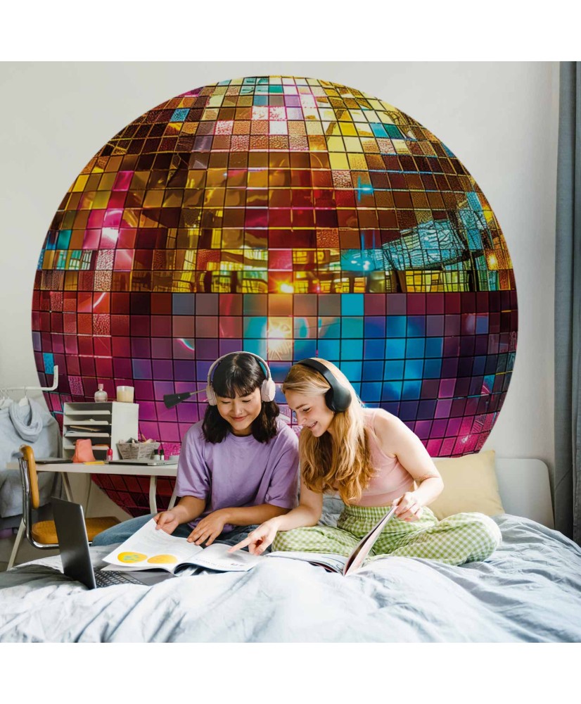 Apvalūs fototapetai - Auksinis disko rutulys