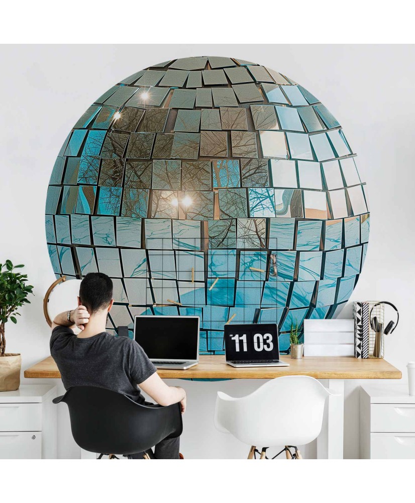 Apvalūs fototapetai - Dangaus žydrumo disko rutulys