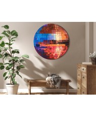 Apvalus paveikslas ant drobės - Sendinto aukso disko rutulys