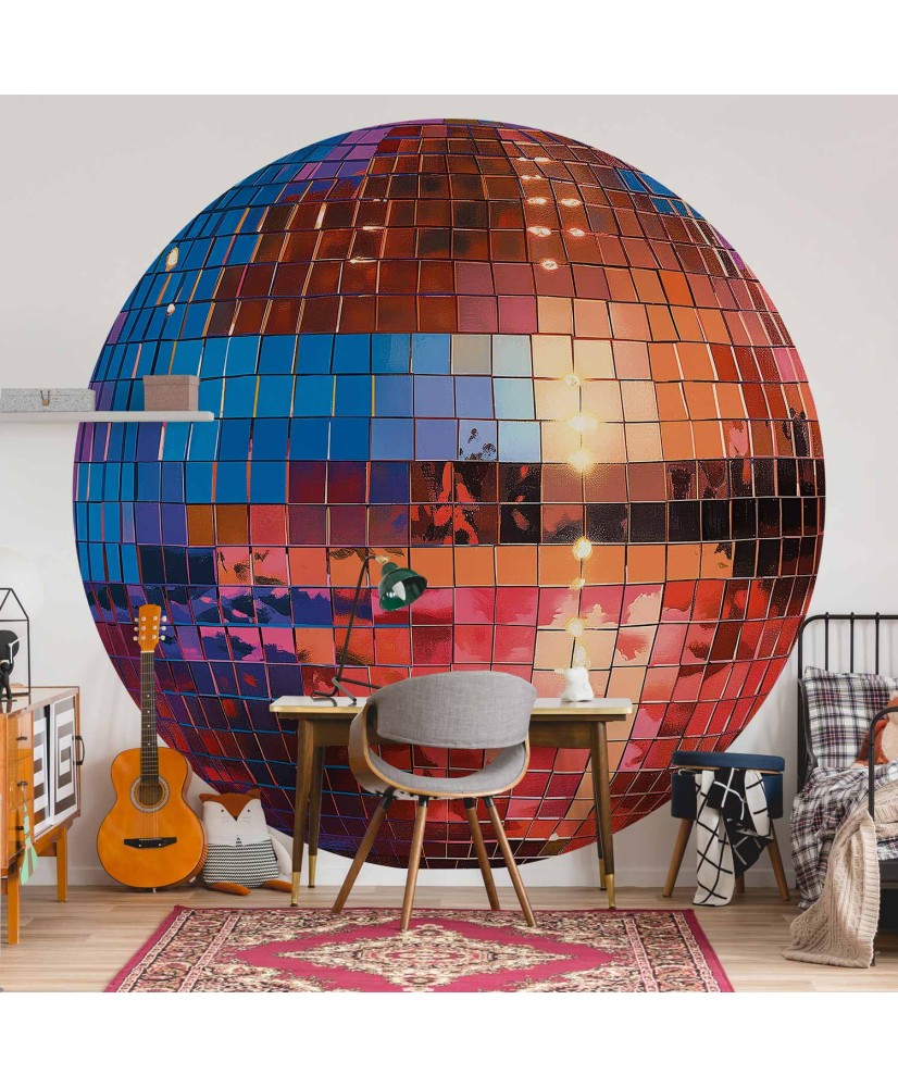 Apvalūs fototapetai - Sendinto aukso disko rutulys