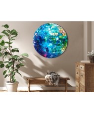 Apvalus paveikslas ant drobės - Turkio spalvos disko rutulys