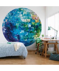 Apvalūs fototapetai - Turkio spalvos disko rutulys