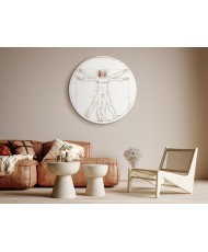 Apvalus paveikslas ant drobės - Leonardo da Vinci Vitruvijaus žmogus