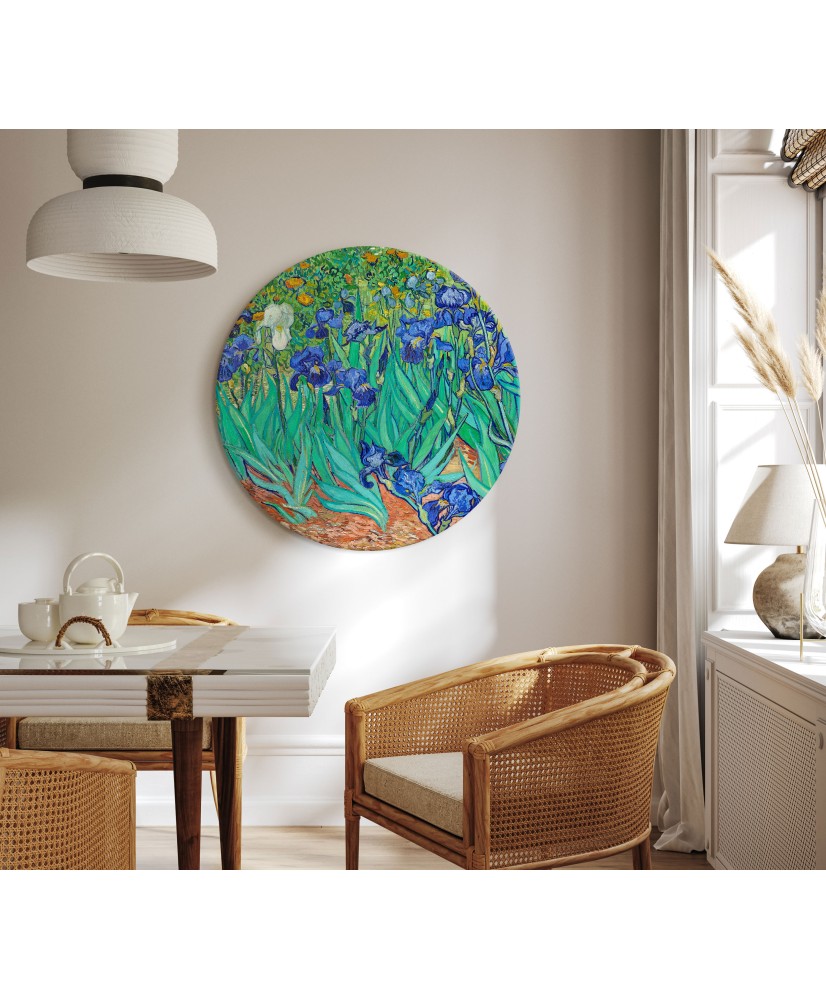 Apvalus paveikslas ant drobės - Vincent van Gogh Irisai