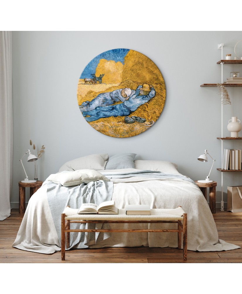 Apvalus paveikslas ant drobės - Vincent van Gogh Vidurdienis: poilsis nuo darbo