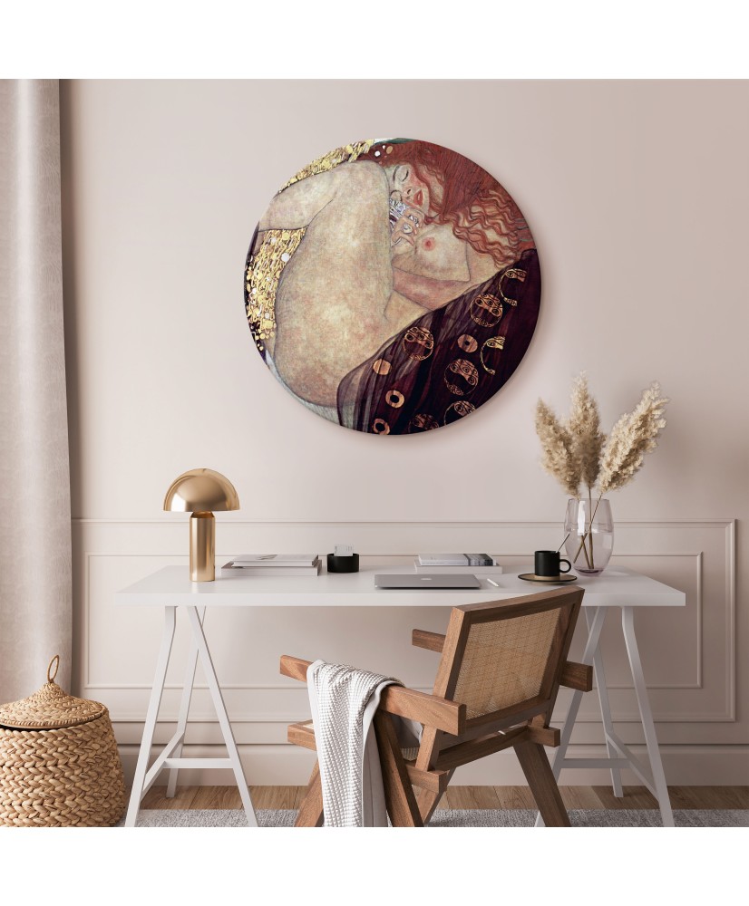 Apvalus paveikslas ant drobės - Gustav Klimt Danaė