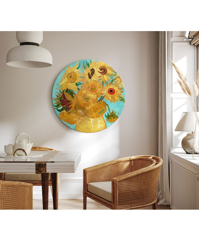 Apvalus paveikslas ant drobės - Vincent van Gogh Saulėgrąžos II